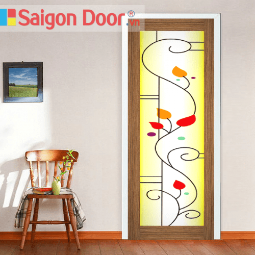 CỬA NHỰA CAO CẤP GIẢ GỖ 8 Cửa nhựa gỗ ghép thanh cao cấp NG-Y80 giá tốt LH 0826.901901