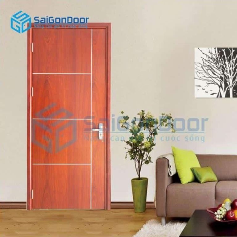 Cửa Gỗ MDF Veneer P1R4-SAPELE 4 MDF.VP1R4 SAPELE 1