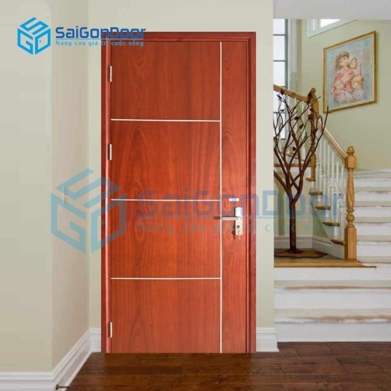 Cửa Gỗ MDF Veneer P1R4b-Sapele 4 MDF.VP1R4b Sapele 1