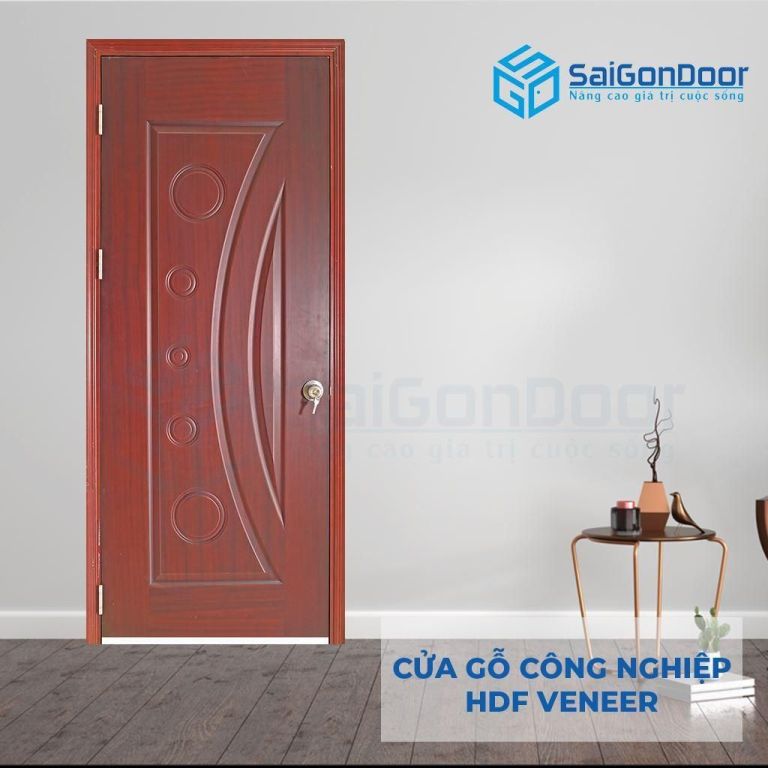 Cửa Gỗ Công Nghiệp HDF Veneer 1K-xoan dao 5 Cửa gỗ công nghiệp HDF Veneer 1K-xoan dao