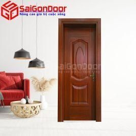 Cửa Thép Vân Gỗ Giá Rẻ 1 Cánh Cho Cửa Thông Phòng